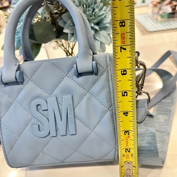 Steve Madden Sky Blue Quilted Satchel NEW - Picture 14 of 14